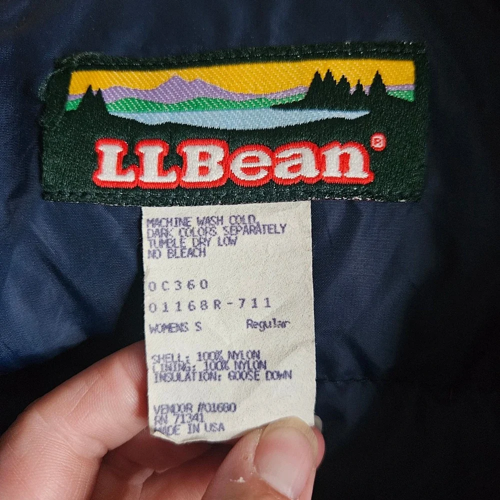 LL Bean Penobscot Parka Jacket Womens Small Red Goose Down Insulated Vintage USA